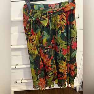 Live 4 Truth Black and Green Floral midi Skirt